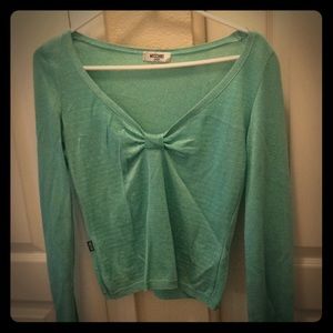 Long Slv Silver/Teal Shirt by Moschino Jeans